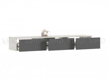 Стенка Оскар комп.2 крафт белый/графит (Миф) в Ревде - revda.mebel-e96.ru