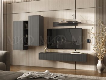 Стенка Оскар комп.2 графит (Миф) в Ревде - revda.mebel-e96.ru