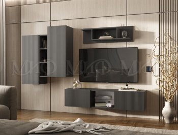 Стенка Оскар графит (Миф) в Ревде - revda.mebel-e96.ru