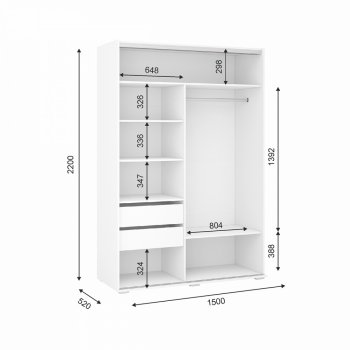 Шкаф-купе 1500 мм Оскар (ИЦ) в Ревде - revda.mebel-e96.ru