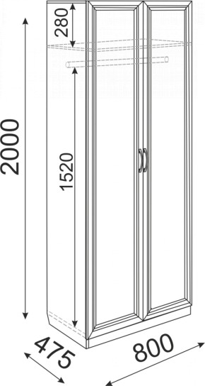 Шкаф Остин 800 мм №2 (Риннер) в Ревде - revda.mebel-e96.ru