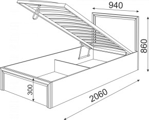 Кровать с ПМ Остин Модуль 22 (Риннер) в Ревде - revda.mebel-e96.ru