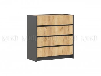 Комод 4ящ. Остин крафт/графит (Миф) в Ревде - revda.mebel-e96.ru