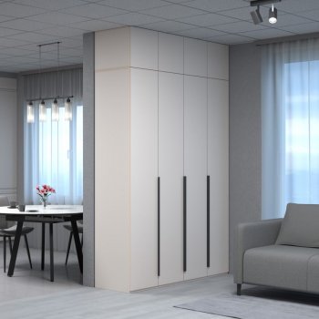 Шкаф 1600 мм Пальма с антресолью, Сатин (ДСВ) в Ревде - revda.mebel-e96.ru