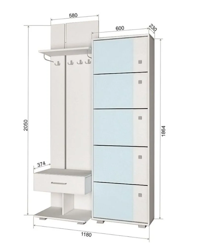 Прихожая Пайн 6 в Ревде - revda.mebel-e96.ru