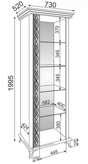 Пенал-витрина М01 Скарлетт (Риннер) в Ревде - revda.mebel-e96.ru