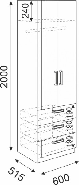 Шкаф с ящиками Волкер М4 (Риннер) в Ревде - revda.mebel-e96.ru