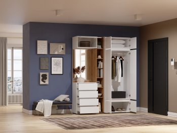 Прихожая Прага модульная, белый (Handis) в Ревде - revda.mebel-e96.ru
