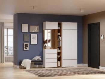 Прихожая Прага модульная, белый (Handis) в Ревде - revda.mebel-e96.ru