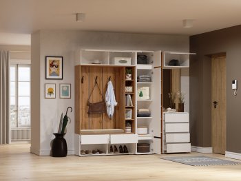 Прихожая Прага модульная, белый (Handis) в Ревде - revda.mebel-e96.ru