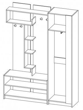 Прихожая Марица модульная (ЯШ темный/ светлый) (ВНК) в Ревде - revda.mebel-e96.ru