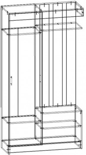 Прихожая ПВ 5 Шимо светлый/Шимо темный в Ревде - revda.mebel-e96.ru