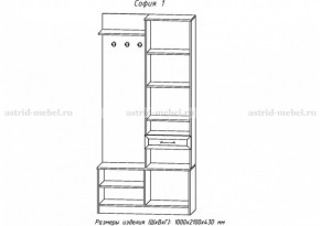 Прихожая София 1 (АстридМ) в Ревде - revda.mebel-e96.ru