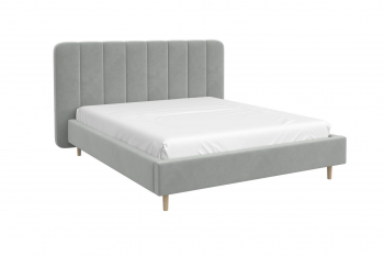 Кровать двуспальная Рино светло-серый (БМ) в Ревде - revda.mebel-e96.ru