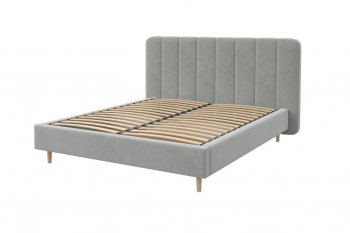 Кровать двуспальная Рино светло-серый (БМ) в Ревде - revda.mebel-e96.ru