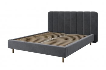 Кровать двуспальная Рино холодный серый (БМ) в Ревде - revda.mebel-e96.ru