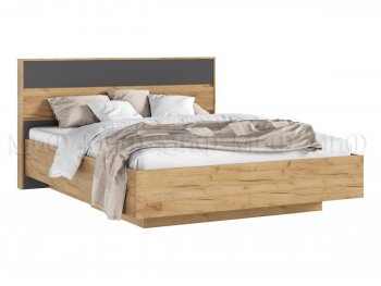 Кровать парящая Роджина с подсветкой, крафт/графит (Миф) в Ревде - revda.mebel-e96.ru