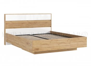 Кровать парящая Роджина с подсветкой, крафт/белый (Миф) в Ревде - revda.mebel-e96.ru