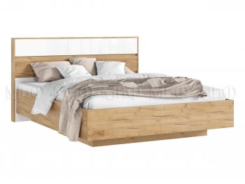 Кровать парящая Роджина с подсветкой, крафт/белый (Миф) в Ревде - revda.mebel-e96.ru