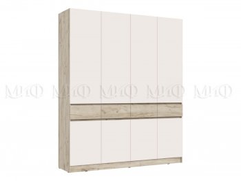 Шкаф 2000 мм 4-х ств. Роджина крафт серый/кашемир (Миф) в Ревде - revda.mebel-e96.ru | фото