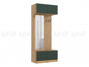 Прихожая Роджина крафт/изумруд, модульная (Миф) в Ревде - revda.mebel-e96.ru