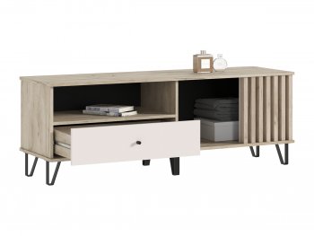 Тумба ТВ (1500) Роджина крафт серый/кашемир (Миф) в Ревде - revda.mebel-e96.ru