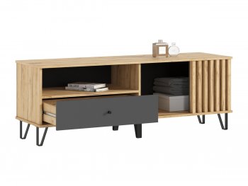 Тумба ТВ (1500) Роджина крафт/графит (Миф) в Ревде - revda.mebel-e96.ru