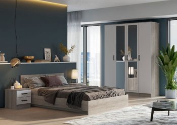 Тумба прикроватная Ронда ТБ дуб крафт серый/белый (ИЦ) в Ревде - revda.mebel-e96.ru