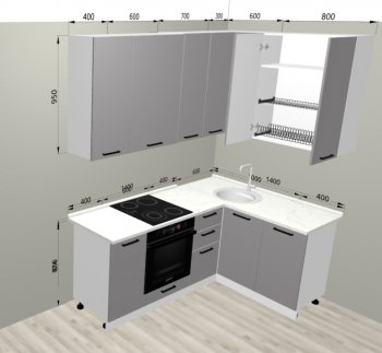 Кухонный гарнитур угловой 2000*1400 мм (Санвут) в Ревде - revda.mebel-e96.ru