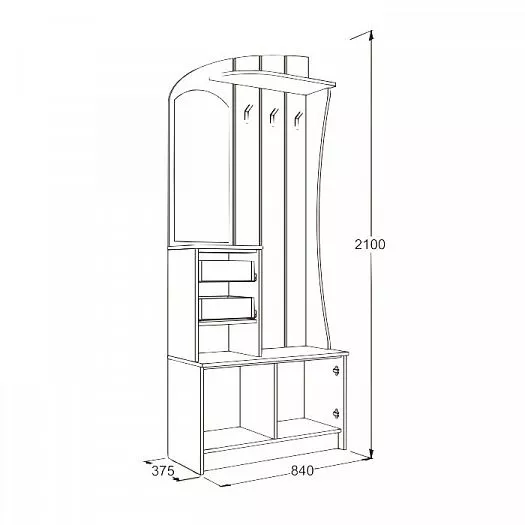 Прихожая Саша-20 в Ревде - revda.mebel-e96.ru