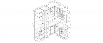 Кухонный гарнитур угловой Умбра МДФ 2200*1700 мм (Санвут) в Ревде - revda.mebel-e96.ru