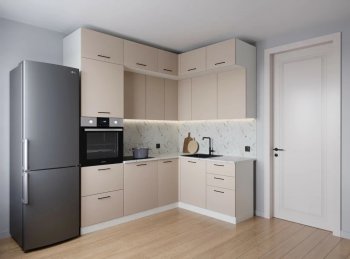 Кухонный гарнитур угловой Шампань 2200*1700 мм (Санвут) в Ревде - revda.mebel-e96.ru