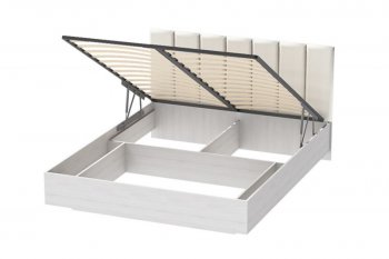 Кровать с подъемным механизмом Шарм (арт.031М1) экокожа Sontex Milk (Диал) в Ревде - revda.mebel-e96.ru | фото