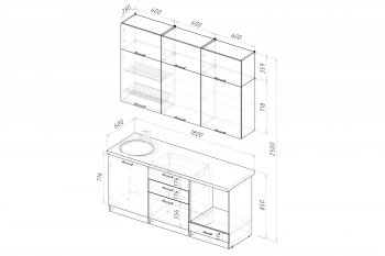 Кухонный гарнитур Шелли макси 1800 мм (Герда) в Ревде - revda.mebel-e96.ru