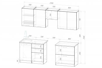 Кухонный гарнитур Шелли макси 2300 мм (Герда) в Ревде - revda.mebel-e96.ru