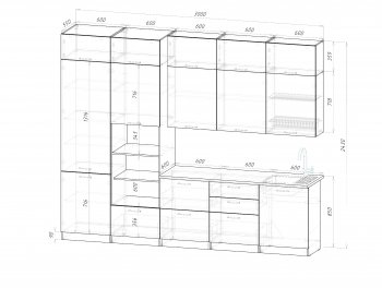 Кухонный гарнитур Шелли макси 3000 мм (Герда) в Ревде - revda.mebel-e96.ru