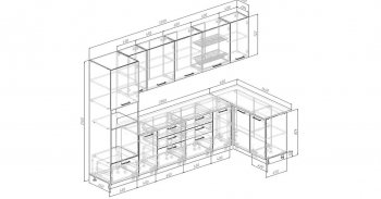 Угловой кухонный гарнитур Жемчуг 3200х1400 мм в Ревде - revda.mebel-e96.ru