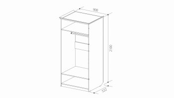 Шкаф 900 мм 2х дверный для платья ШиК-2 (Уголок Школьника 2) в Ревде - revda.mebel-e96.ru