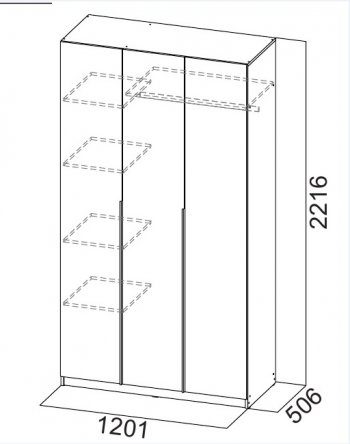 Шкаф 1200 мм ШК-5 графит (СВ) в Ревде - revda.mebel-e96.ru