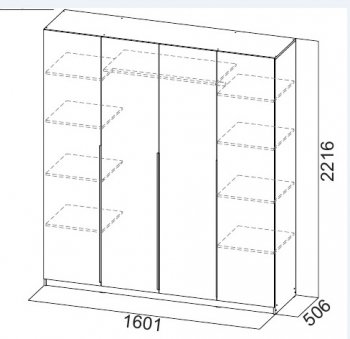 Шкаф 1600 мм ШК-5 белый (СВ) в Ревде - revda.mebel-e96.ru