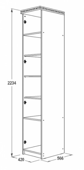 Шкаф 1-но дверный для белья Ольга-13 в Ревде - revda.mebel-e96.ru