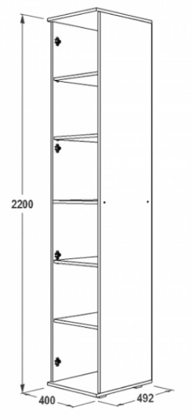 Шкаф 400 мм 1-но дверный Ольга-14 (правый) в Ревде - revda.mebel-e96.ru