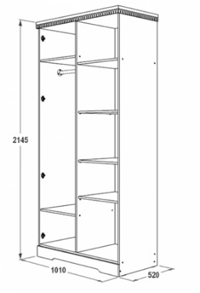 Шкаф 1000 мм для одежды и белья Ольга-12 МДФ в Ревде - revda.mebel-e96.ru