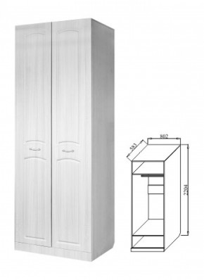 Шкаф 2-х дверный для платья и белья Ева-10 в Ревде - revda.mebel-e96.ru | фото