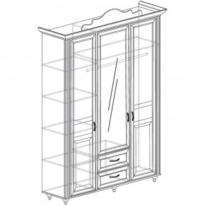 Шкаф 3-дверный Алиса 563 (Яна) в Ревде - revda.mebel-e96.ru