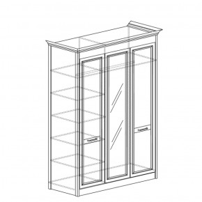 Шкаф 3-дверный с зеркалом Адель 453 (Яна) в Ревде - revda.mebel-e96.ru