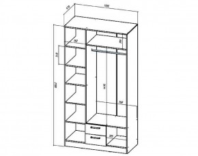 Шкаф 3-х створчатый Коста-Рика 1200 мм (Лин) в Ревде - revda.mebel-e96.ru