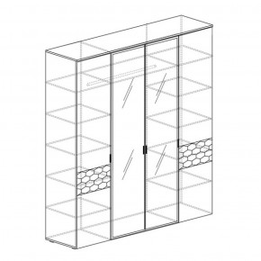 Шкаф 4-дверный Дели 79 (Яна) в Ревде - revda.mebel-e96.ru