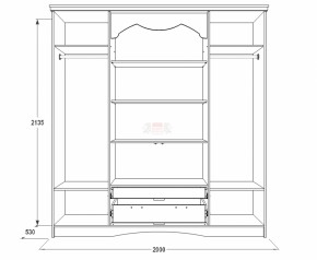 Шкаф 2000 мм для одежды и белья Ольга-10 МДФ в Ревде - revda.mebel-e96.ru