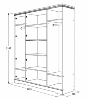 Шкаф 1800 мм для одежды и белья Ольга-12 МДФ в Ревде - revda.mebel-e96.ru